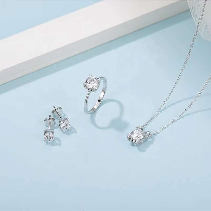 Abiding Colorful Moissanite Diamond Earings Jewelry Women Earring Stud Sterling Silver 925 Round Mosanite Earrings