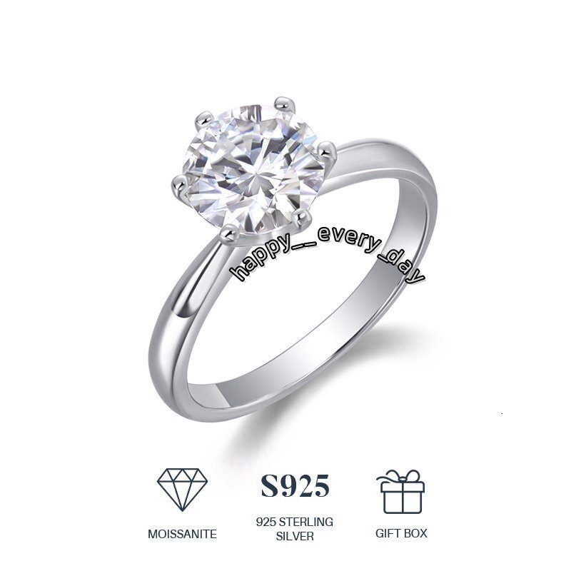 Wholesale Custom 925 Silver Moissanite Ring 1CT VVS GRA Certified Moissanite Diamond Jewelry Engagement Ring for Women