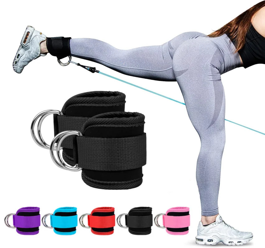 Cable Ankle Straps Double DRing Cuffs For Gym Workouts Glutes Legs Strength Training Brace Support Sport Safety Abductors 250530
