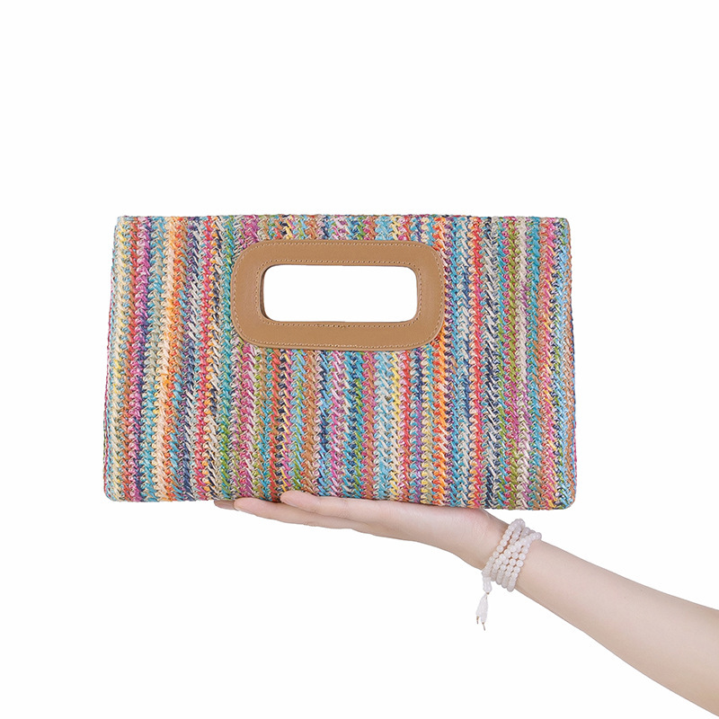 Bag Women 2025 Summer New Outdoor Beach Bag Vacation Style Designers Bag Free Shipping Straw Woven Clutch Detachable Chain Crossbody Bag Cross-border 