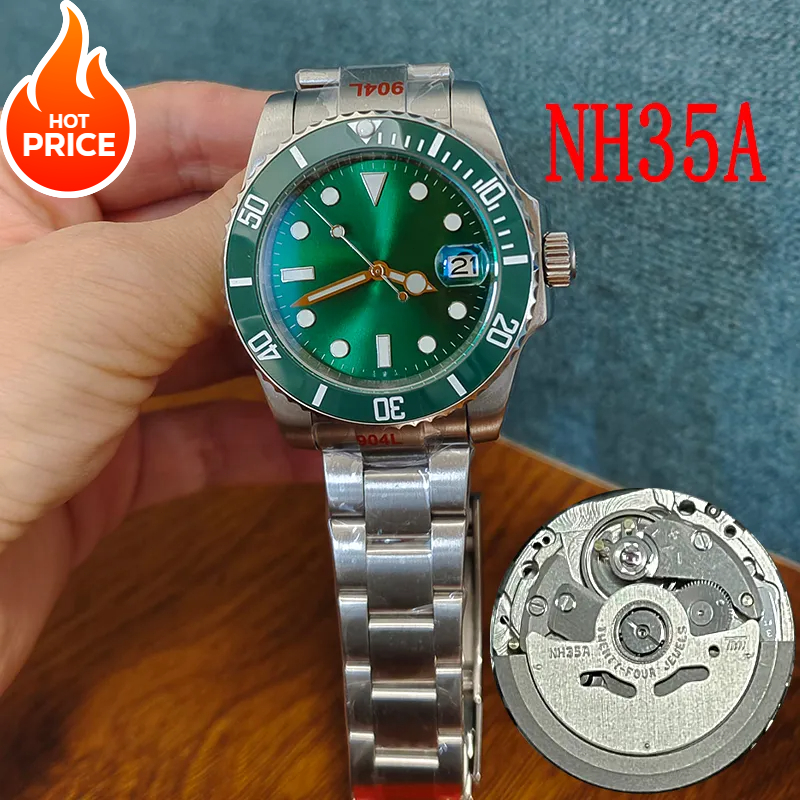 5A Quality Mens Watch Designer Japan NH35A Movement Water Resistant Automatic Mechanical 904L Stainless Steel Glide Lock Ceramic Bezel Man Watches Wristwatches