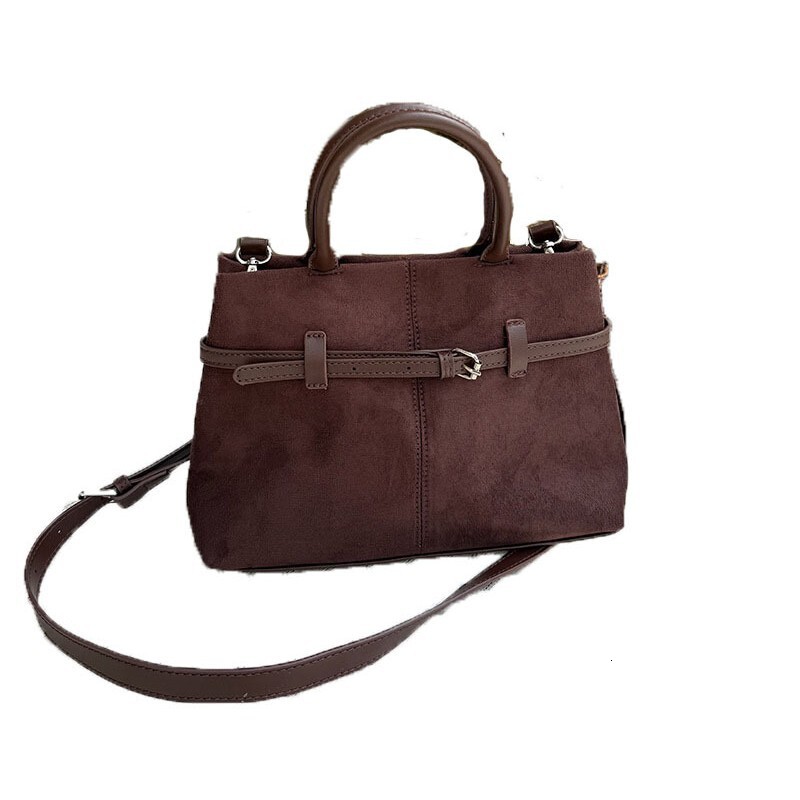 designer Maillard Large Capacity Handbag 2025 New Autumn Winter Plush Color-Block Matte Tote Bag Single Shoulder Crossbody Women's Bag