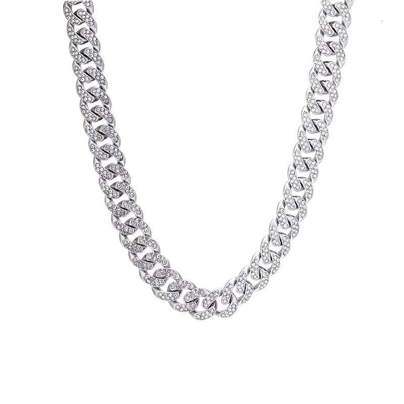 Hip hop men's gold-plated shiny Miami Cuban chain necklace