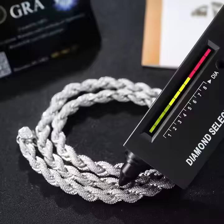 VVS1 D Color Silicon Stone Bracelet Men's Jewelry Hip Hop S Sier Necklace Cuban Iced Out Tennis Rope Chain