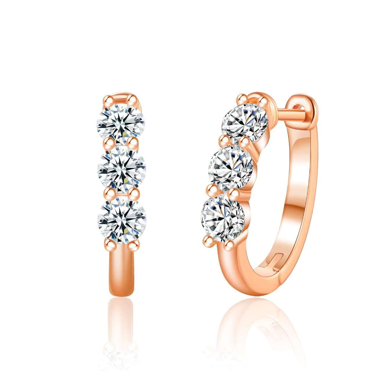 925 Silver Plated Moissanite Earrings Beautiful High Quality Three Colors to Choose From Weddings Gifts Parties Anniversaries