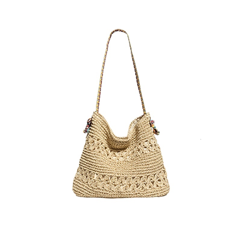 designer Vintage Ethnic Style Casual Beach Vacation Large Capacity Simple Commuter Lazy Style Single Shoulder Tote Bag