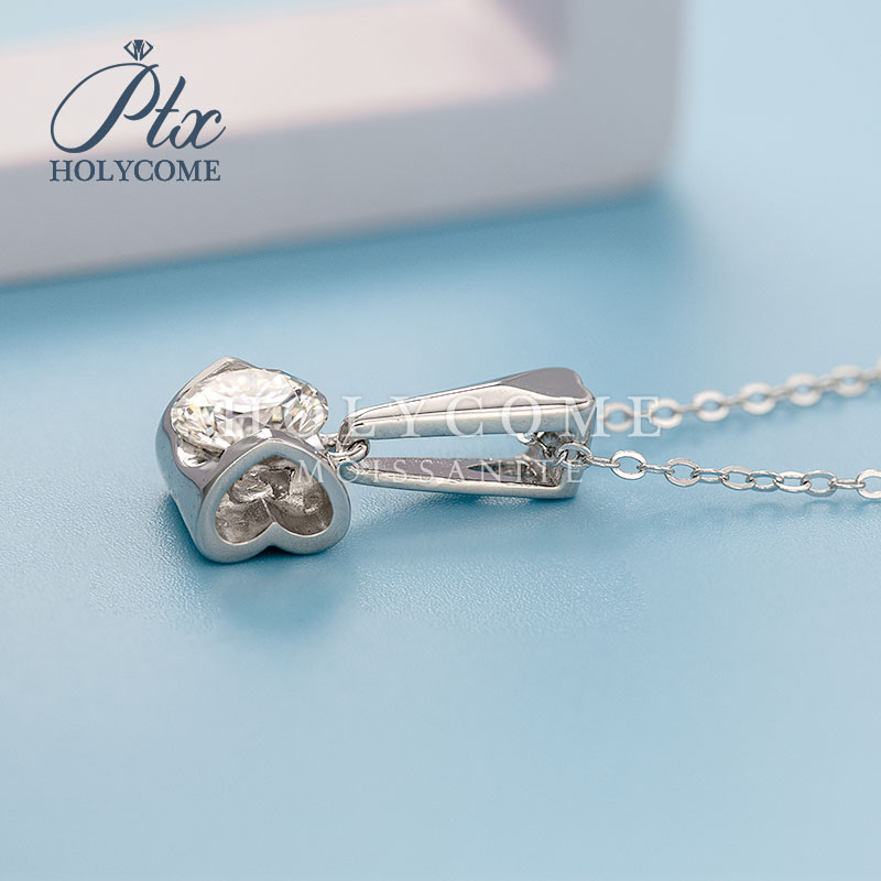 Angel Kiss Design Moissanite Pendant D VVS Diamond Factory Price 1CT Silver 925 Round Brilliant Cut Woman Pendant Moissanite Necklace for Women