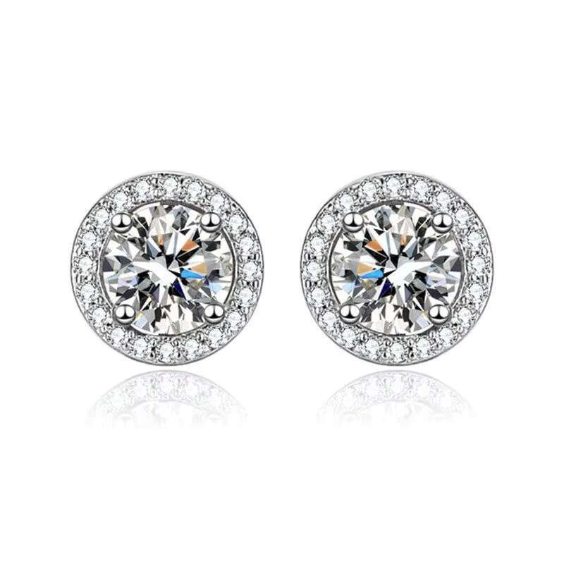 Fashion Jewelry Ladies 925 Silver Moissanite Earrings