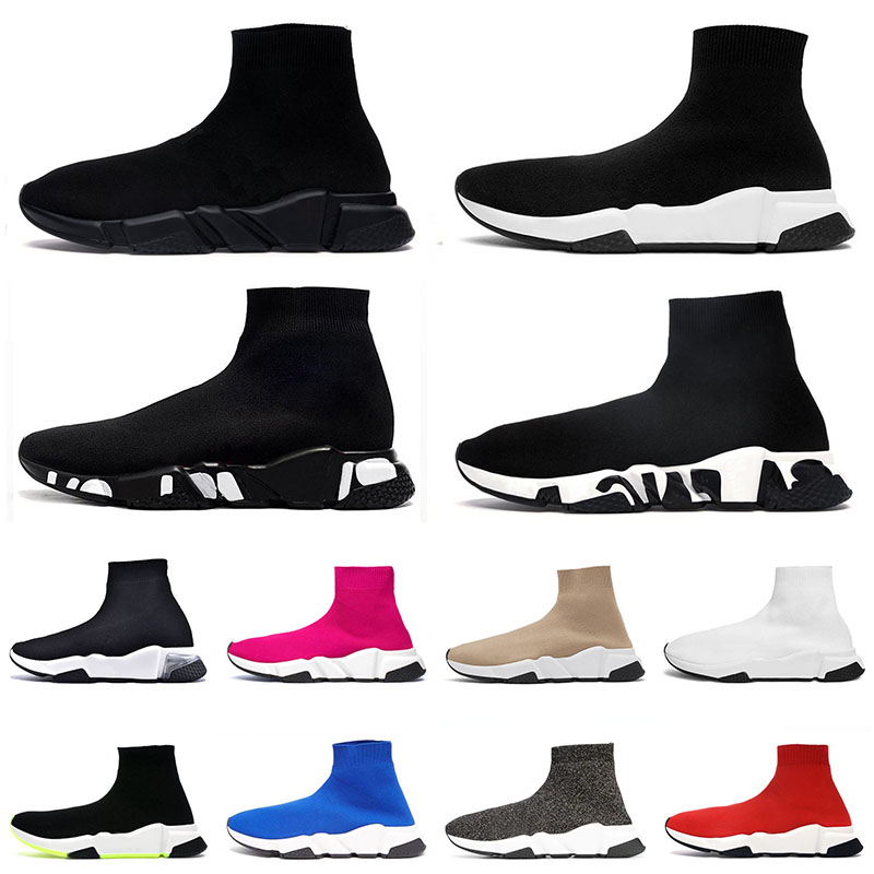 Luxury Designer Sock Shoes Womens Mens Trainers All Black White Pink Green Blue…