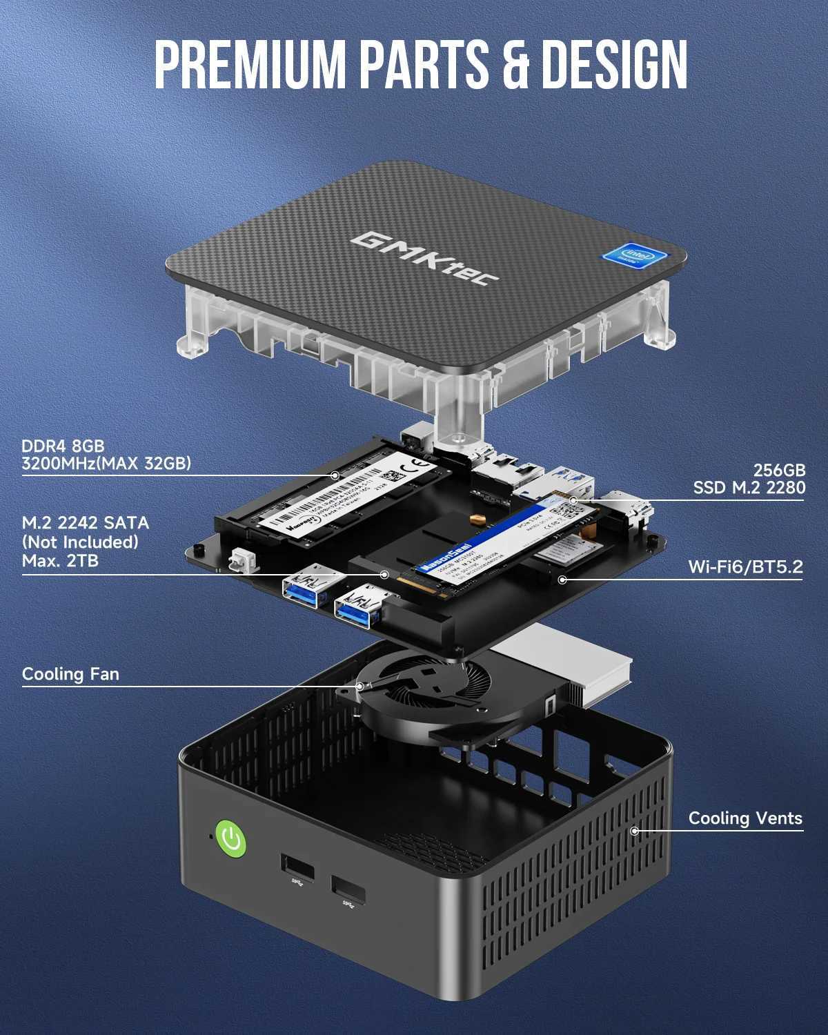 GMKtec G3 Plus Latest Twin Lake N150 Mini PC DDR4 3200MHz NVMe SSD WiFi6 BT5.2 Windows 11 Pro 2.5G RJ45 Desktop Office Computer X250602