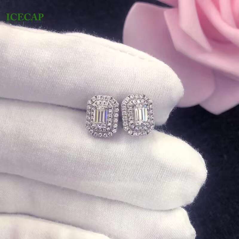 Ready to Ship VVS Moissanite Stud Earrings Wholesale Price 925 Sterling Silver Diamond Men Women Earrings