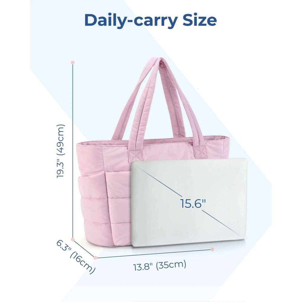 BAGSMART Women's Solid Color Tote Commuting College Padded Shoulder Bag Leisure Simple Female Handbags For Travel