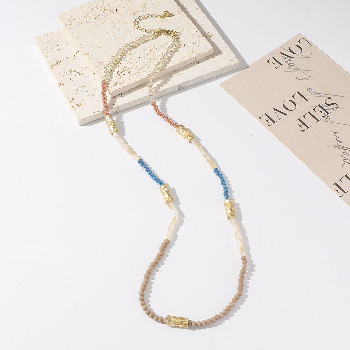 Crystal pearl bead necklace, women's high-end sense, simple collarbone chain