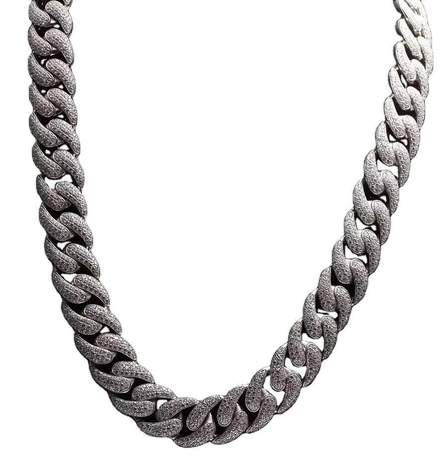 Fashionable Men's Gold Plated White Miniature Cuban Chain Necklace Hip Hop Jewelry