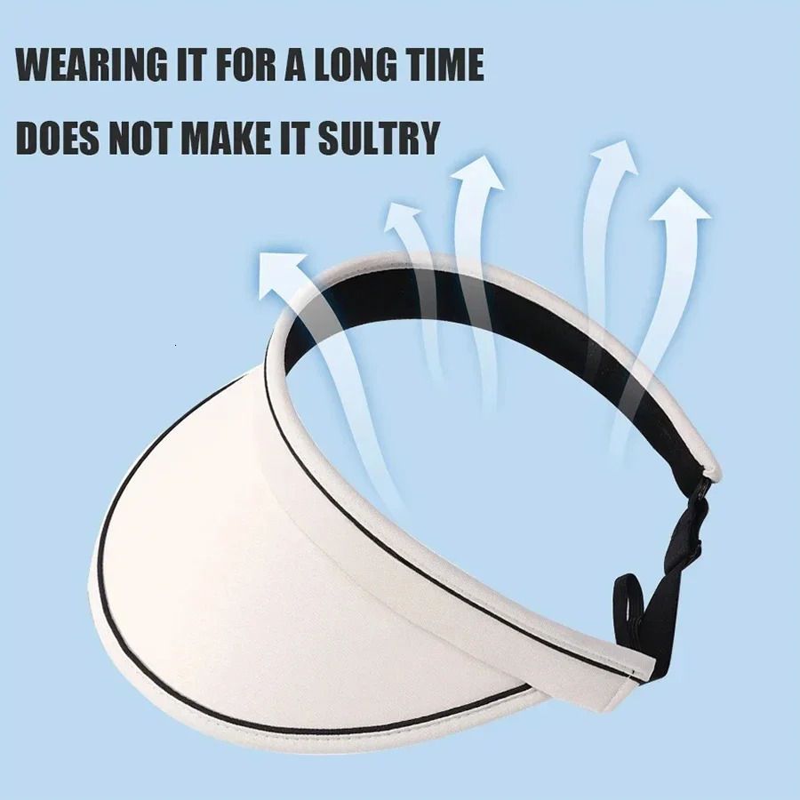 Stylish Summer Empty Top Sun Hat Wide Brim Visor Hat Women Portable Outdoor Sports Beach Cycling Uv Protection Sunshade Hat 250530