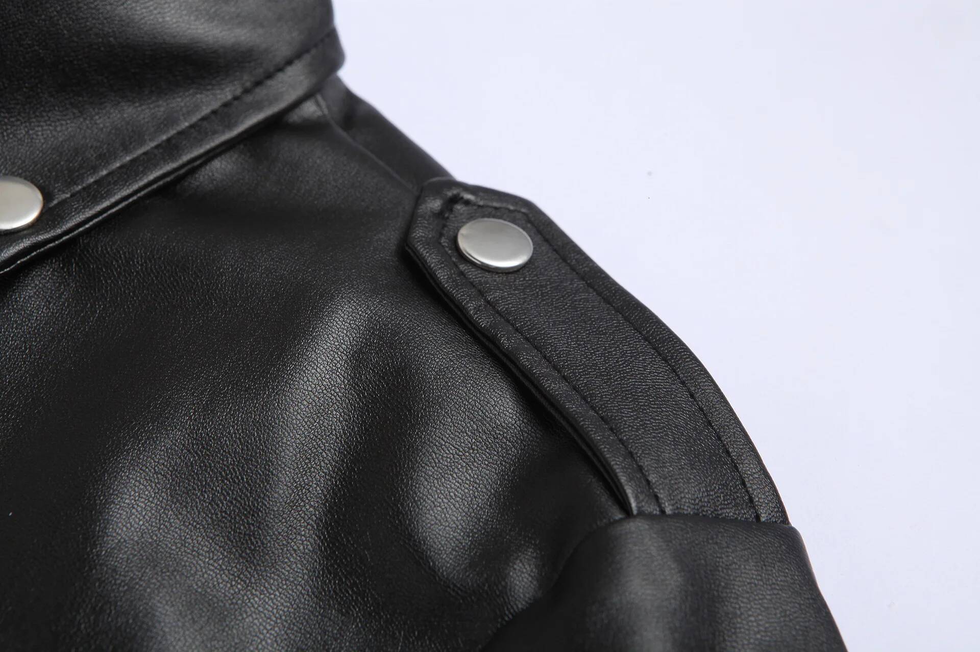 2025 Mens Fashion Leather Slim Fit Stand Collar PU Jacket Male Anti-Wind Motorcycle Lapel Diagonal Zipper Jackets Men