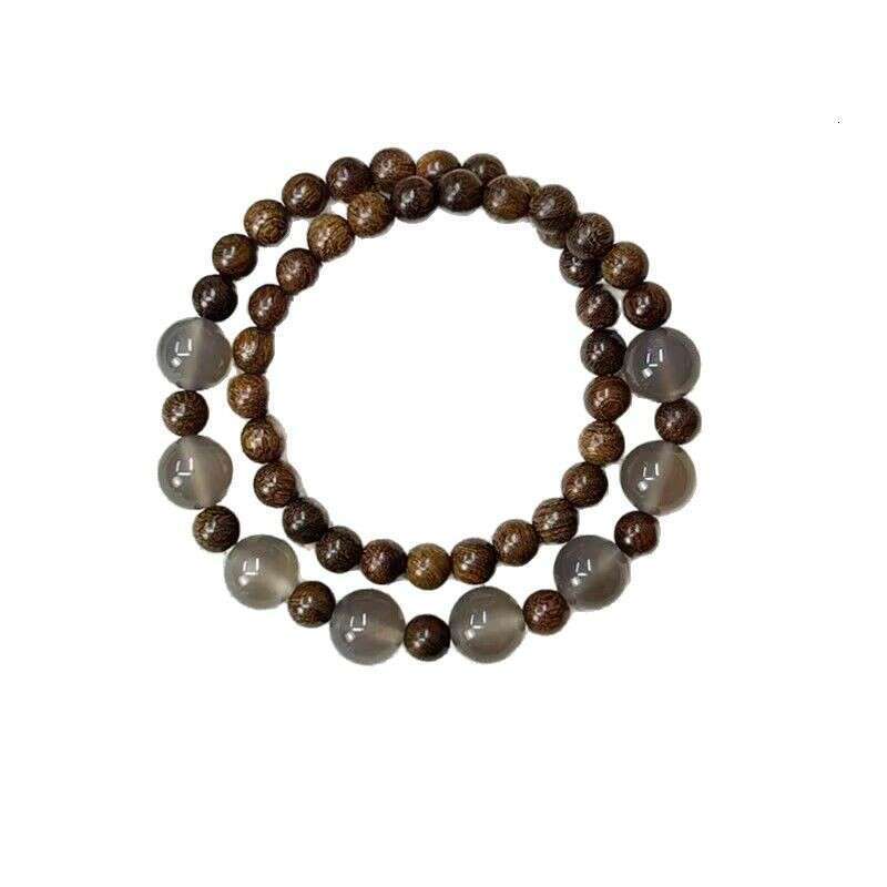 Half City Landscape New Chinese Gold Thread Beaded Sandalwood Double Layer Ancient Style 2024 Versatile Bracelet designer bag