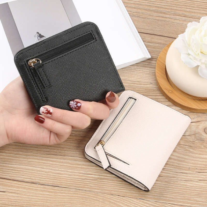New Women's Short Ultra-thin Cross Pattern Student Small Wallet