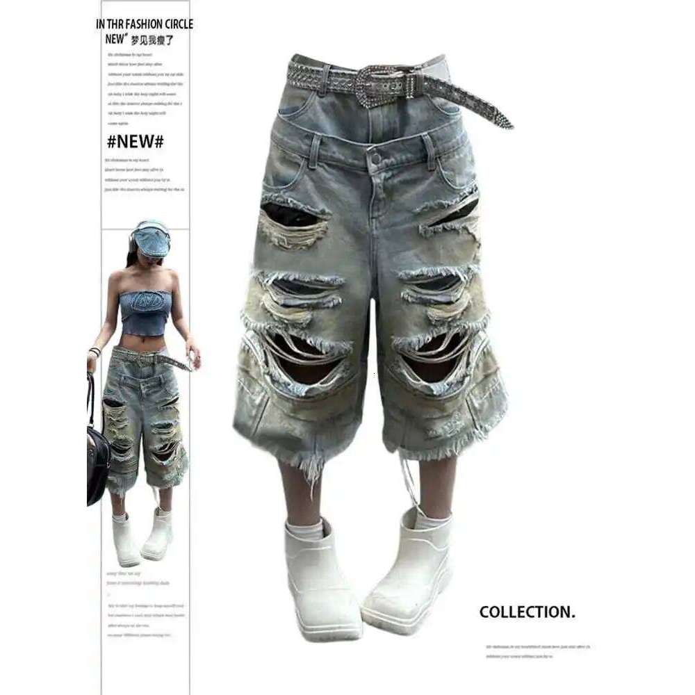 Women Y2k Ripped Jeans Haruku Wasteland Style Baggy Denim Trouser Vintage Boyfriend Oversize Jean Pants Japanese 2000S Clothes