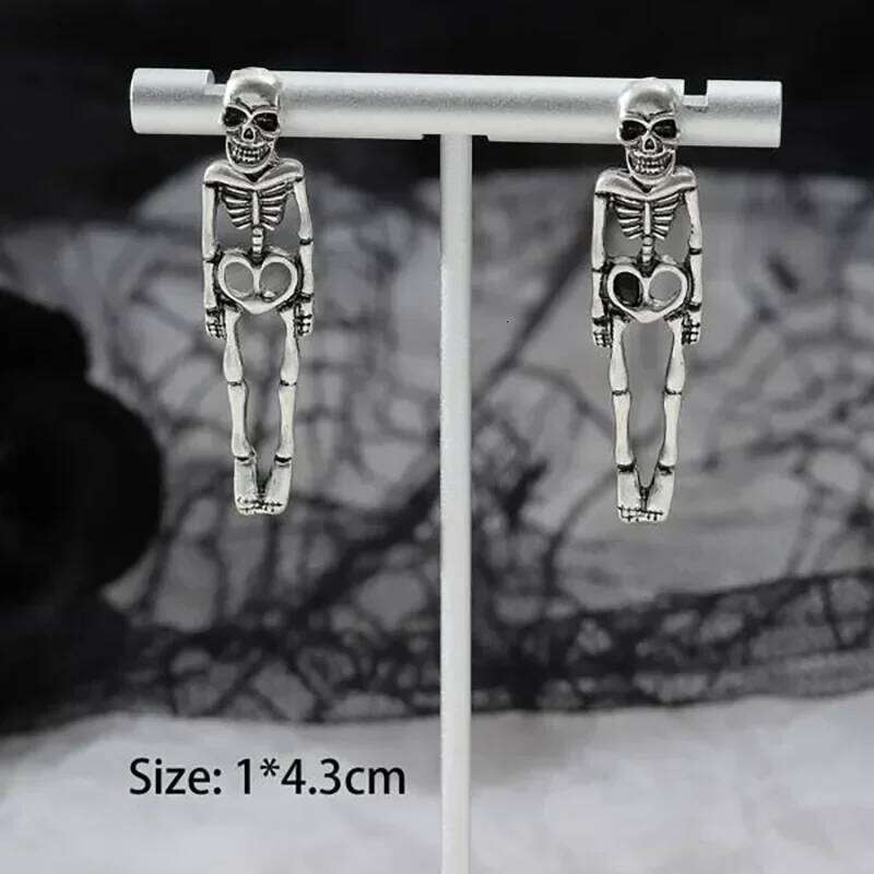 New Halloween Skull Skeleton Drop For Women Fashion Trend Gothic Jewelry Gift Hip Hop Rock Cool Dropped Earrings Men