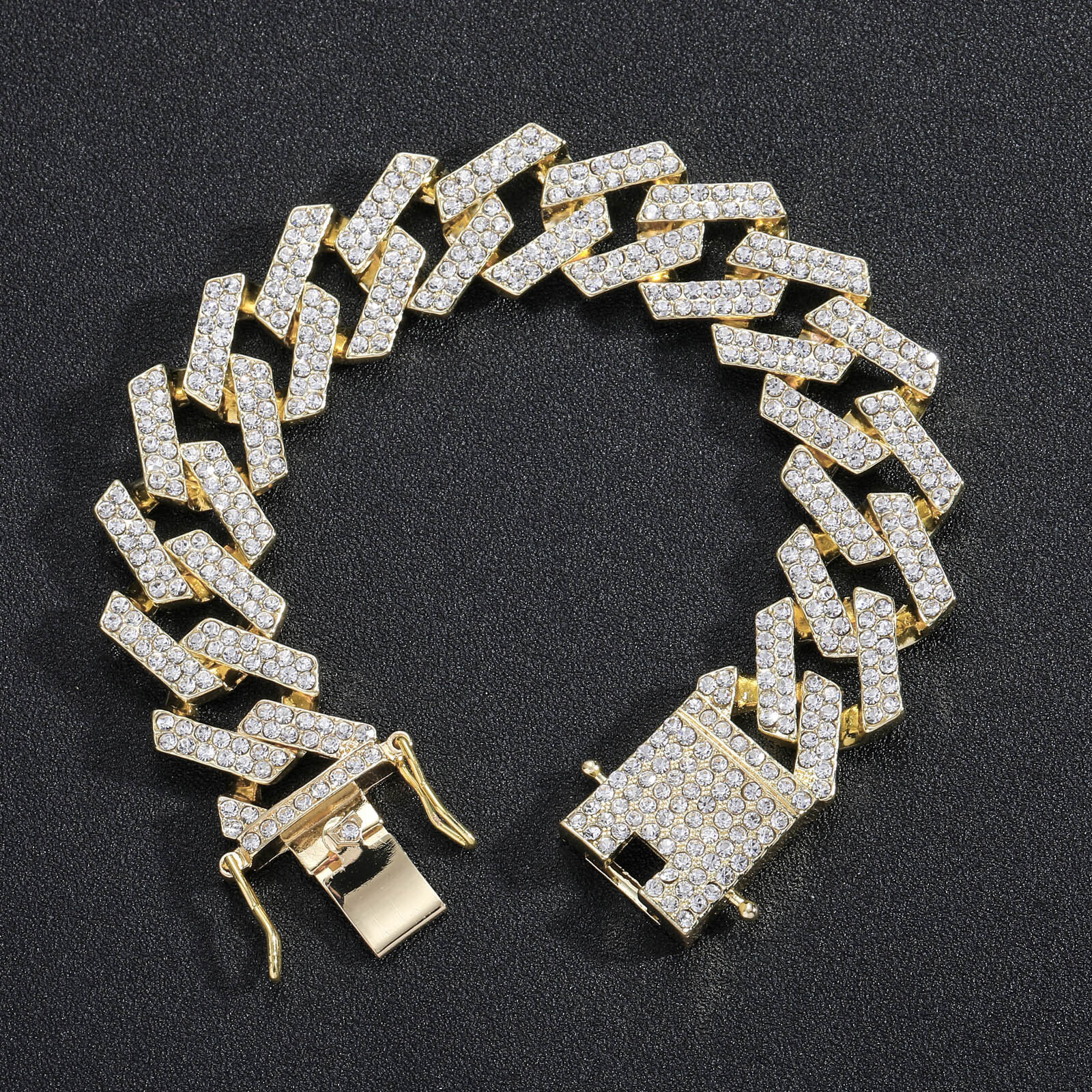 Hip hop Bracelet bar CUBAN CHAIN 19mm personality trendsetter mens hip hop Bracelet moissanite