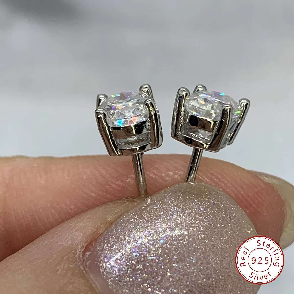 Sparkling 1CT 2ct Oval Cut Moissanite Diamond Earring for Women Gift 925 Sterling Silver Engagement Wedding Fine Jewelry