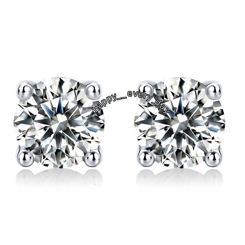 Custom 5mm Classic Four Claws Mossanite Earrings Luxury Jewelry 925 Sterling Silver VVS Moissanite Studs Earrings for Men Women