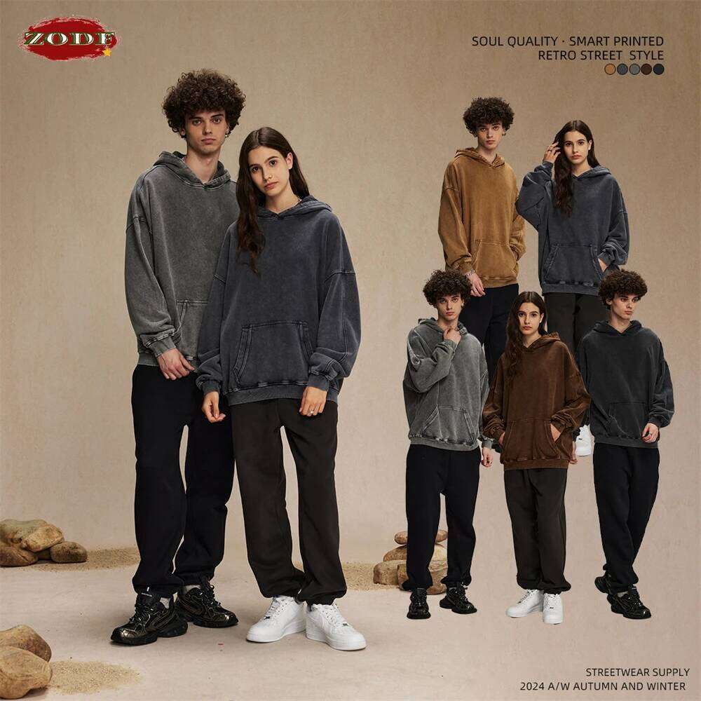 Coats Designer Women ZODF Vintage Batik Washed 420Gsm Cotton Hoodies For Men Unisex Heavyweight Loose Hip Hop Hooded Sweatshirts Pullovers Hy0696 Desi