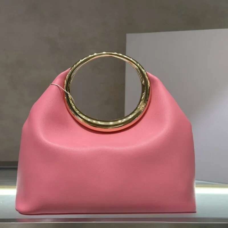 New Fashionable Leather Ring Handbag, Top Layer Cowhide Crossbody Women's Bag, European And American Style