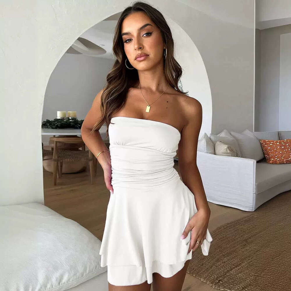 New Fashion Slim Fit Tube Top Pure Desire Style Sexy Nightclub Women's Y2K Hot Girl Dress