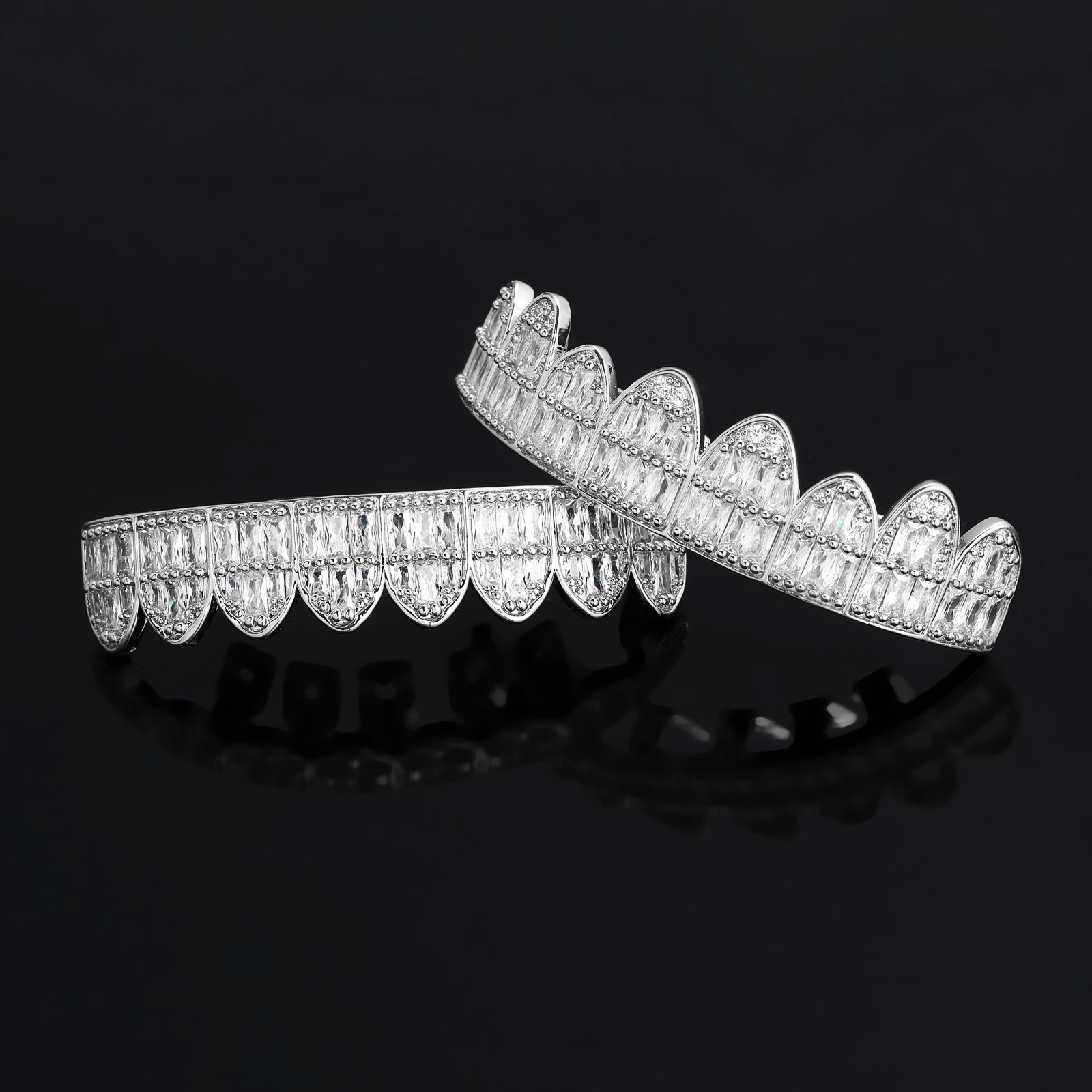 Hip Hop Jewelry Eight Teeth Bracelets T-Square Moissanite Halloween Decoration Jewelry Personalized Funny Mens Accessories moissanite