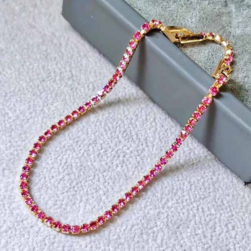 2MM Moissanit Tennis Women Designer Jewelry Plated Gold Zirconia Bracelets 7.5inch Iced Out Dia Bracelet for Wedding Bijoux Luxe with Box Free shippin
