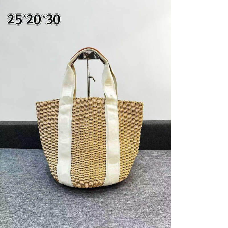 Straw Beach Tote Woven Straw For Women Large Capacity New Versatile Shoulder Vacation Beach Commuter Bucket Bag Crossbody Bag