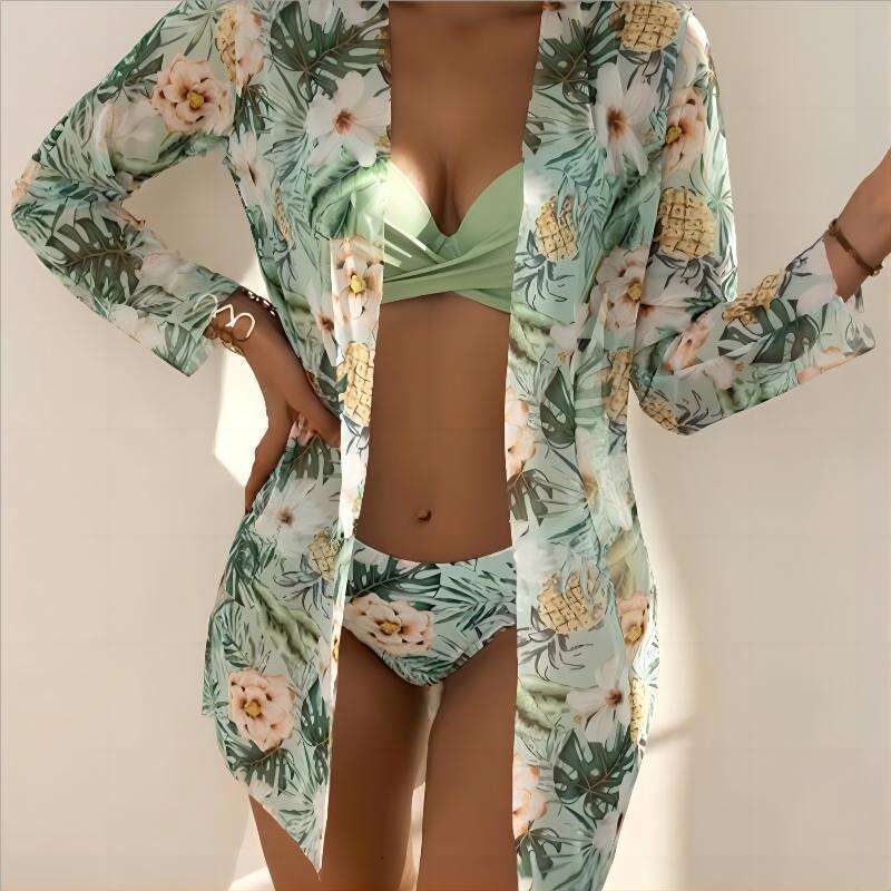 Wholesale split style suspender three-piece swimsuit for women in Europe and America, bikini 2025 new casual fashion trend clothing