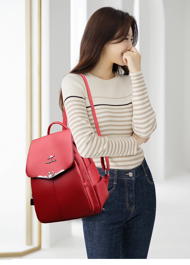 Free Shipping Hot-selling Soft Leather Backpack For Women New Korean Style Outdoors Simple Large Capacity Backpack Designer Bag Student School Bag Tra