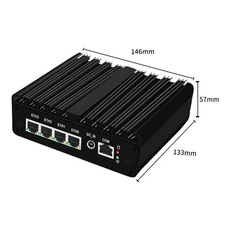 Topton Industrial Computer Intel N100 Fanless Mini PC 4 LAN i226-V 2.5G Firewall Soft Router N5105 N6210 NVMe Proxmox pfSense X250602