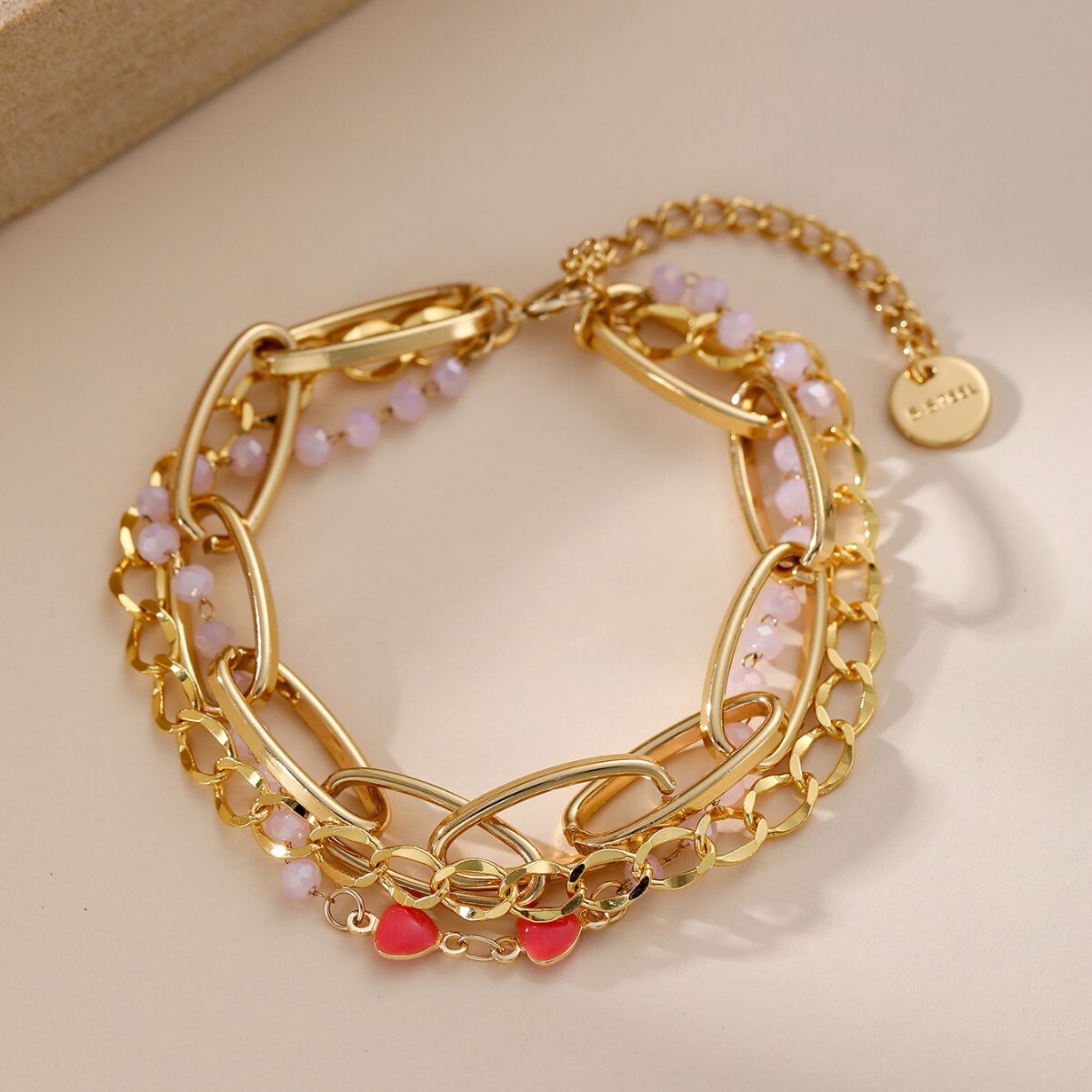 Stainless Steel Bohemian Minimalist Metal Women's Set of 5 Layered Chain Bracelets