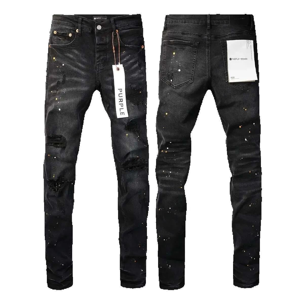 Mens Trousers Purples Jeans Denim Designer Jeans Men Black Pants High End Quality Straight Retro Ripped Biker Jean Slim Fit Motorcycle Clothing