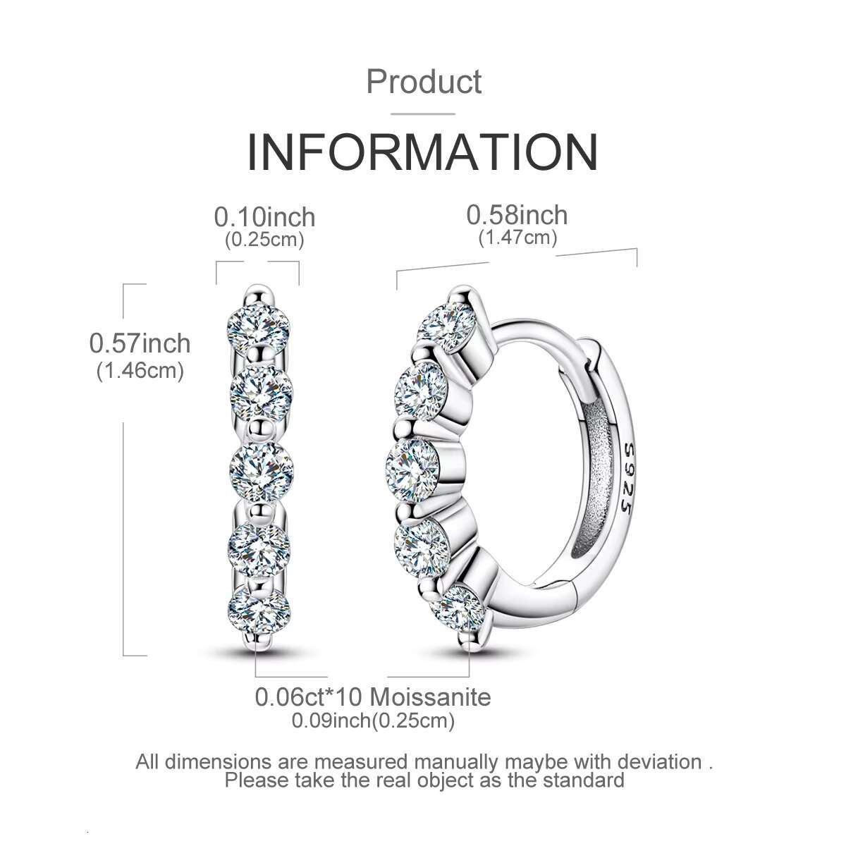 MULA Classic Design Moissanite Diamond Def Vvs Round Moissanite Push Back Halo Fine Jewelry Hoop Earrings for Women