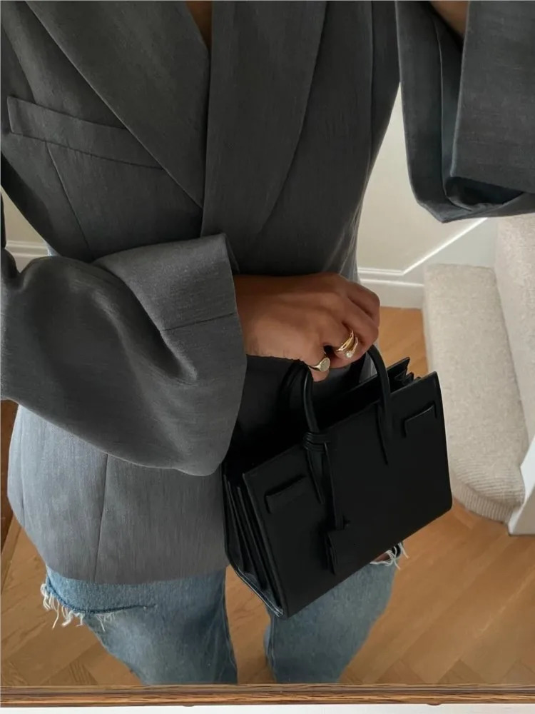 One Button Waist Cinched Suit Coat Jacket V-Neck Pleats Commuting Fashion Minimalism Women Overcoat Professional Formal Attire 250530