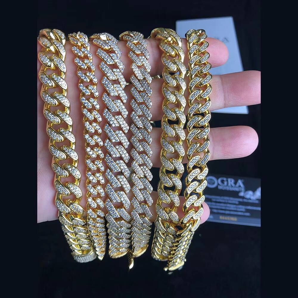 Miami Necklace Iced Cuban Chain Men's Rapper Fashion Jewelry