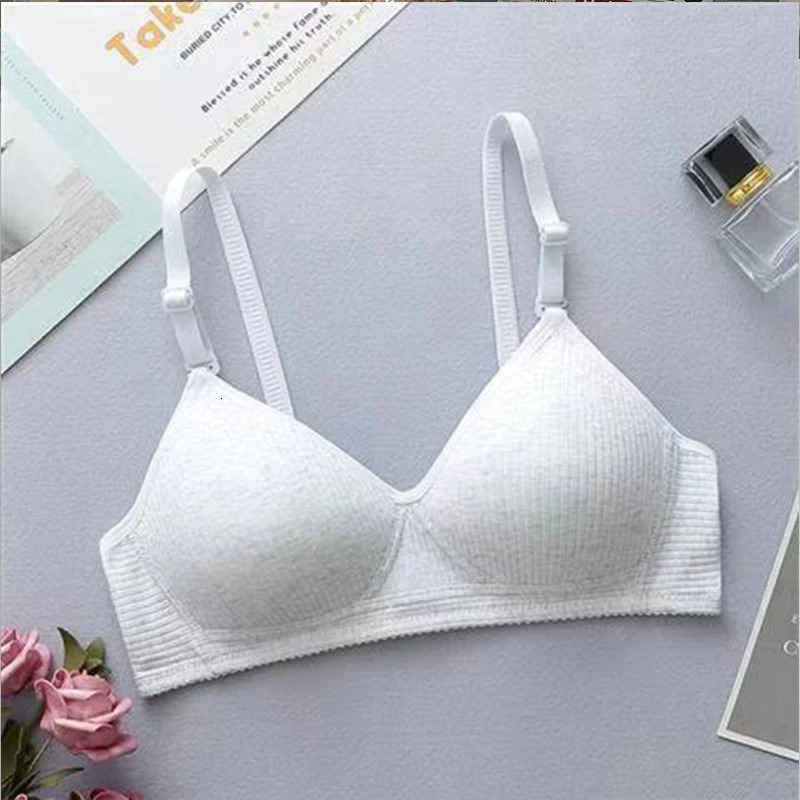 Pure cotton girl underwear high school students underwear female students thin style gathering bra small breasts junior high sch 250530