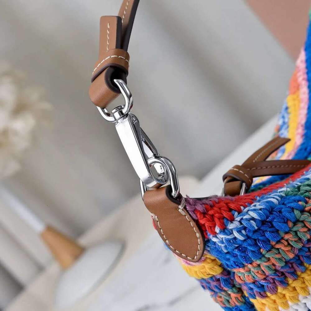 Hot Selling Women's Handbag Rainbow Woven Lunch Box Large Capacity Armpit Bag New High-Quality Fashionable Elegant Versatile Designer Bags