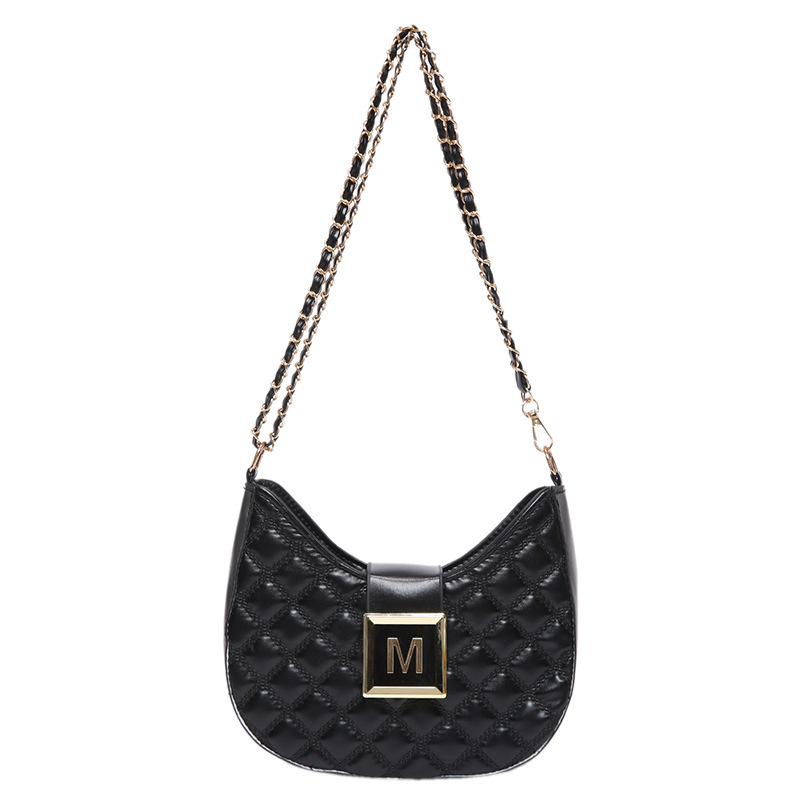 Free shipping designer bag Lingge Chain Small for Women 2024 New Style Trendy Letter Buckle Texture Fashion Single Shoulder Crossbody Underarm Bag