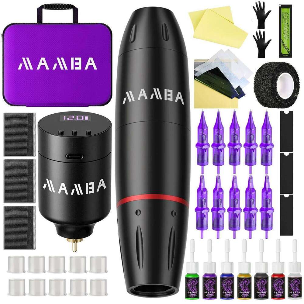 Wireless Rotating Set Complete Pen 1350Mah Battery Box Needle Power Tattoo Suitable For Beginners Body Art Makeup
