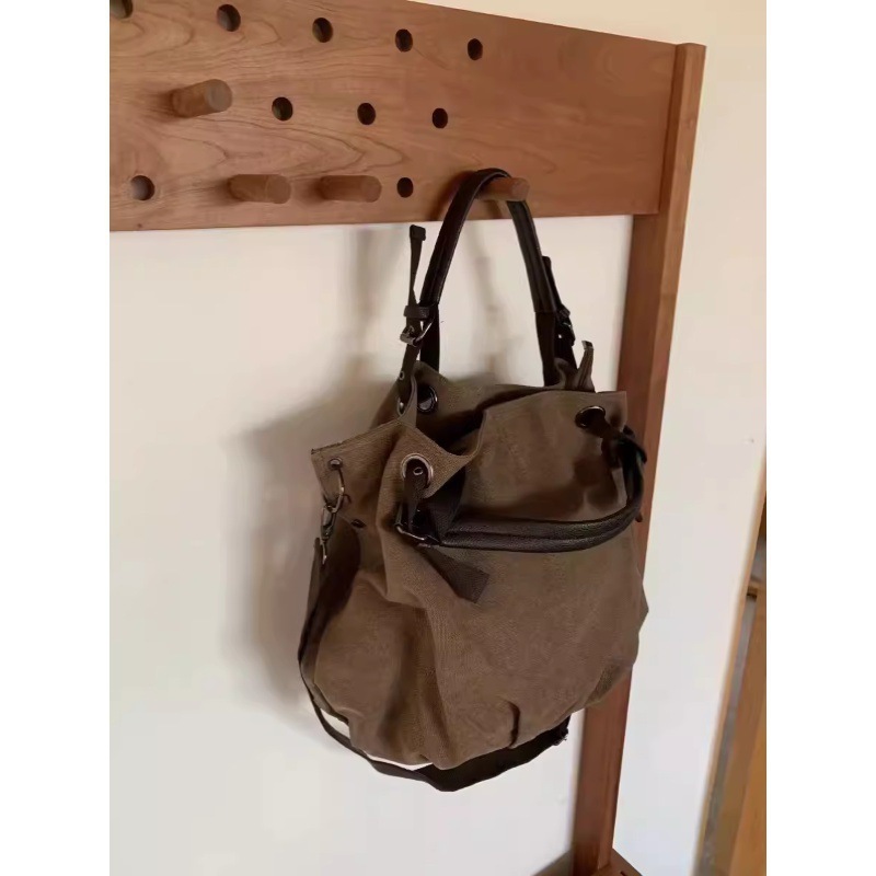 designer Japanese Style Tote Bag for Women, Large Capacity Canvas Vintage Commuter Handbag, Shoulder and Crossbody Large Bag