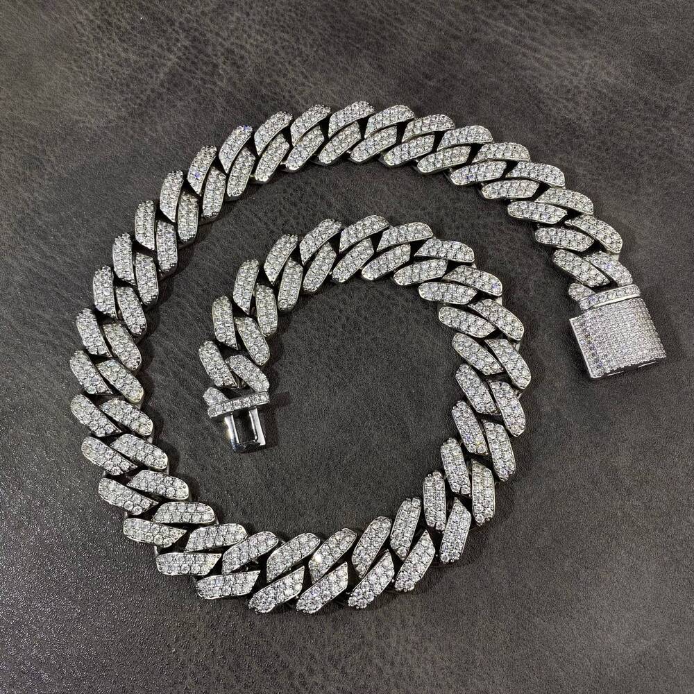 Quality 2-Row Round Hip Hop Jewelry Fancy Cuban Chain Men's and Women's Necklace