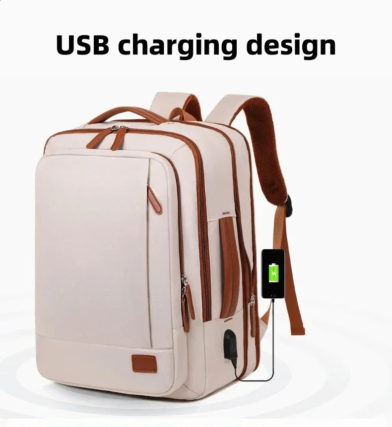 Travel Backpack 42x31x12CM Cabin Plane Waterproof Expandable Weekender Laptop With USB Port Ryanair Carry-On Women Men Backpack 250530