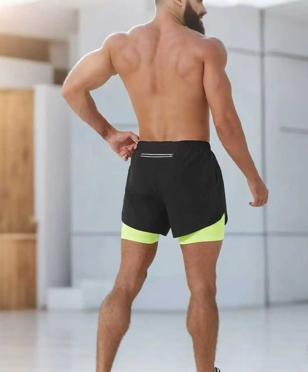 Summer Men Shorts 2025 New Men Running Shorts Gym Sport Shorts 2 In 1 Quick Dry Workout Training Gym Fitness Jogging Short Pants T250602