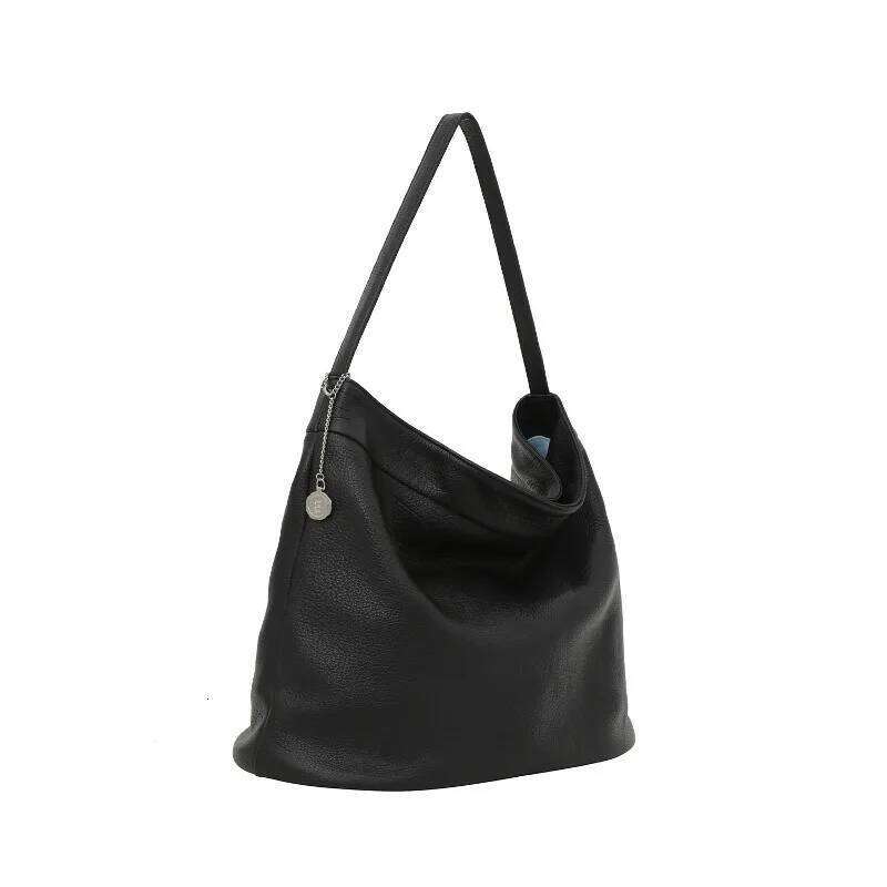 Designer Bags 2025 Korean Famous Brands Tobo Women High Quality Black Soft Cow Leather Bucket New Minimalist Casual Large Capacity Tote Bag Luxury Bag